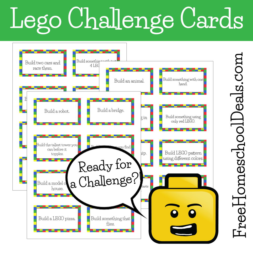 Free Printable LEGO Challenge Cards  Free Printable LEGO Challenge Cards