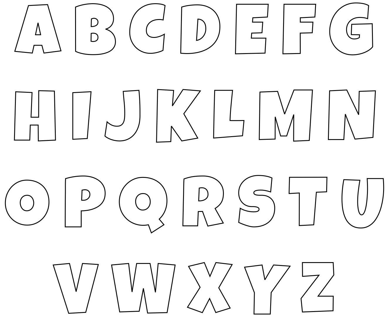 Free Printable Letters Template Uppercase Alphabet Worksheets Library