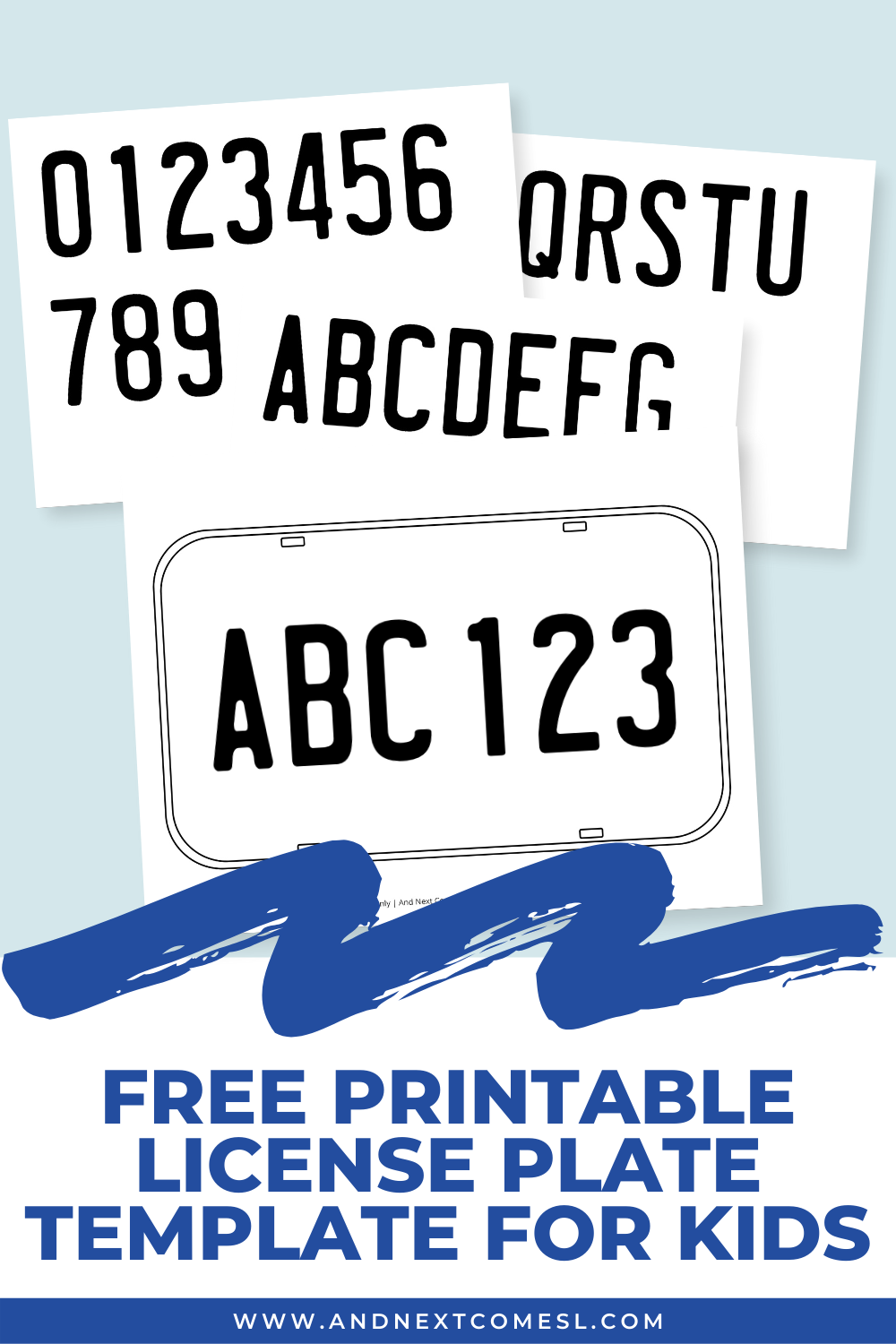 Free Printable License Plate Template For Kids And Next Comes L Hyperlexia Resources