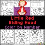 FREE Printable Little Red Riding Hood Color By Number Worksheets