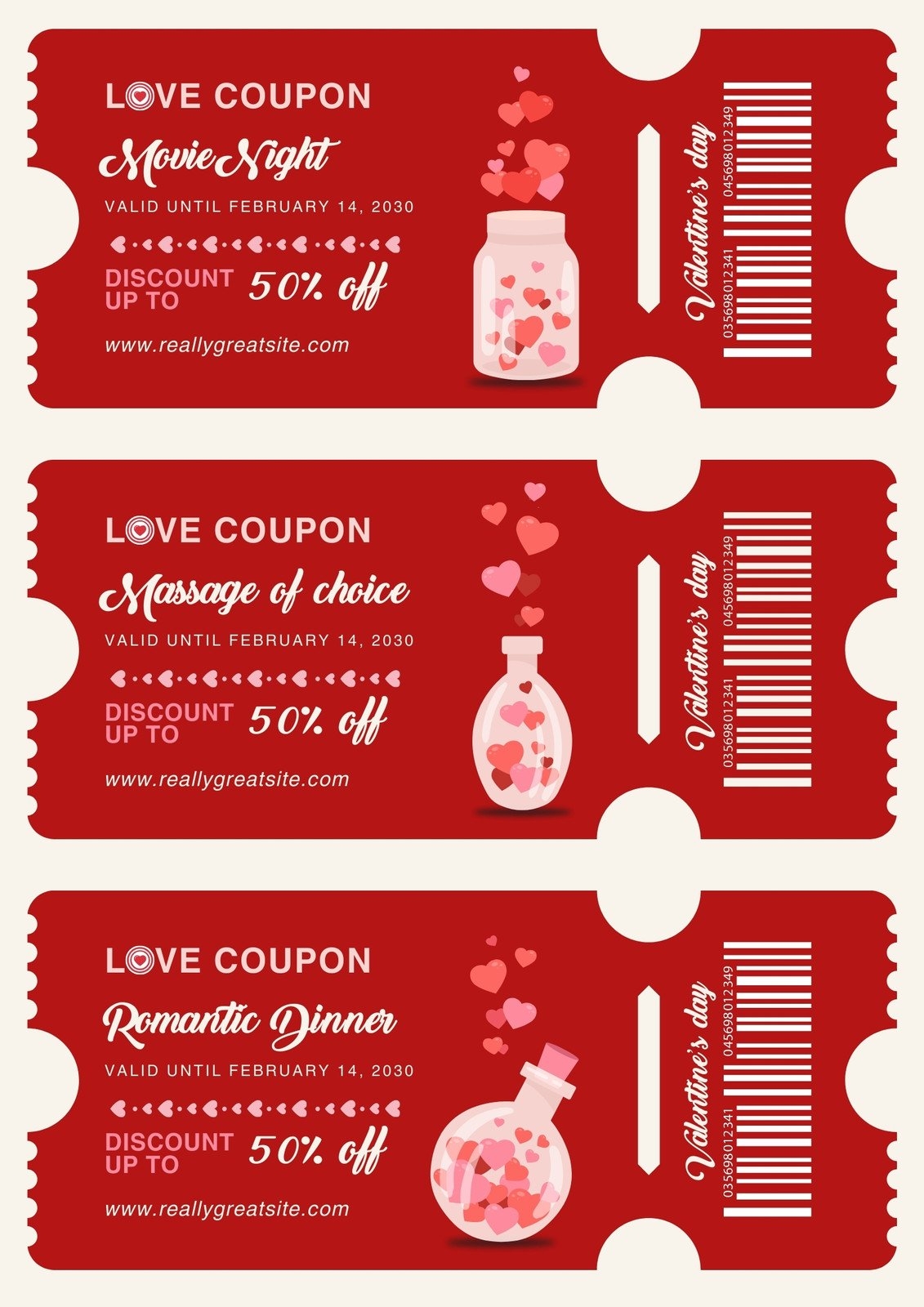 Free Printable Love Coupon Templates Canva