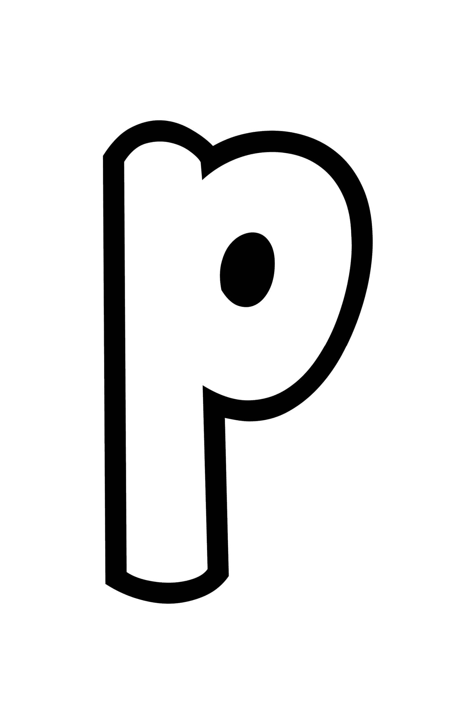 Free Printable Lowercase P Bubble Letter Stencil
