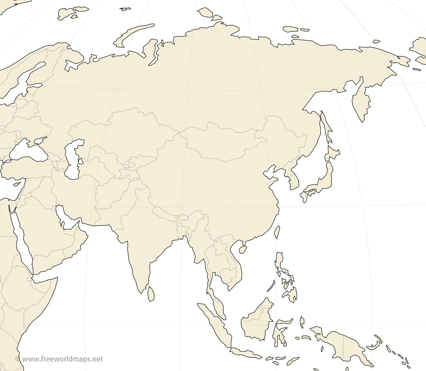 printable map of asia