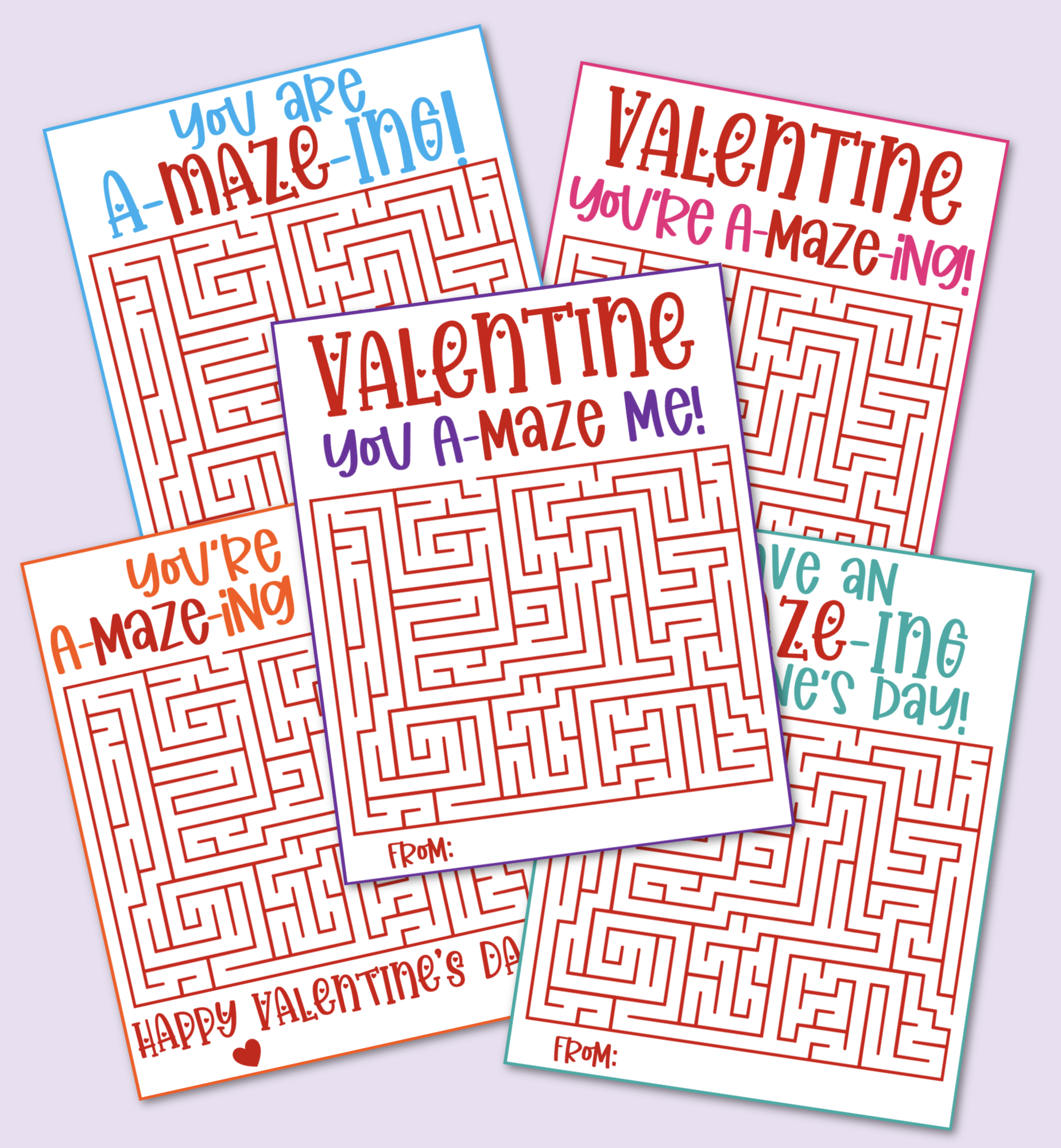 Free Printable Maze Valentine s Day Cards Kara Creates