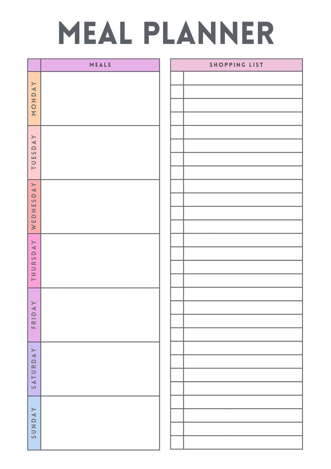 Free Printable Meal Planner Templates To Edit Online Canva