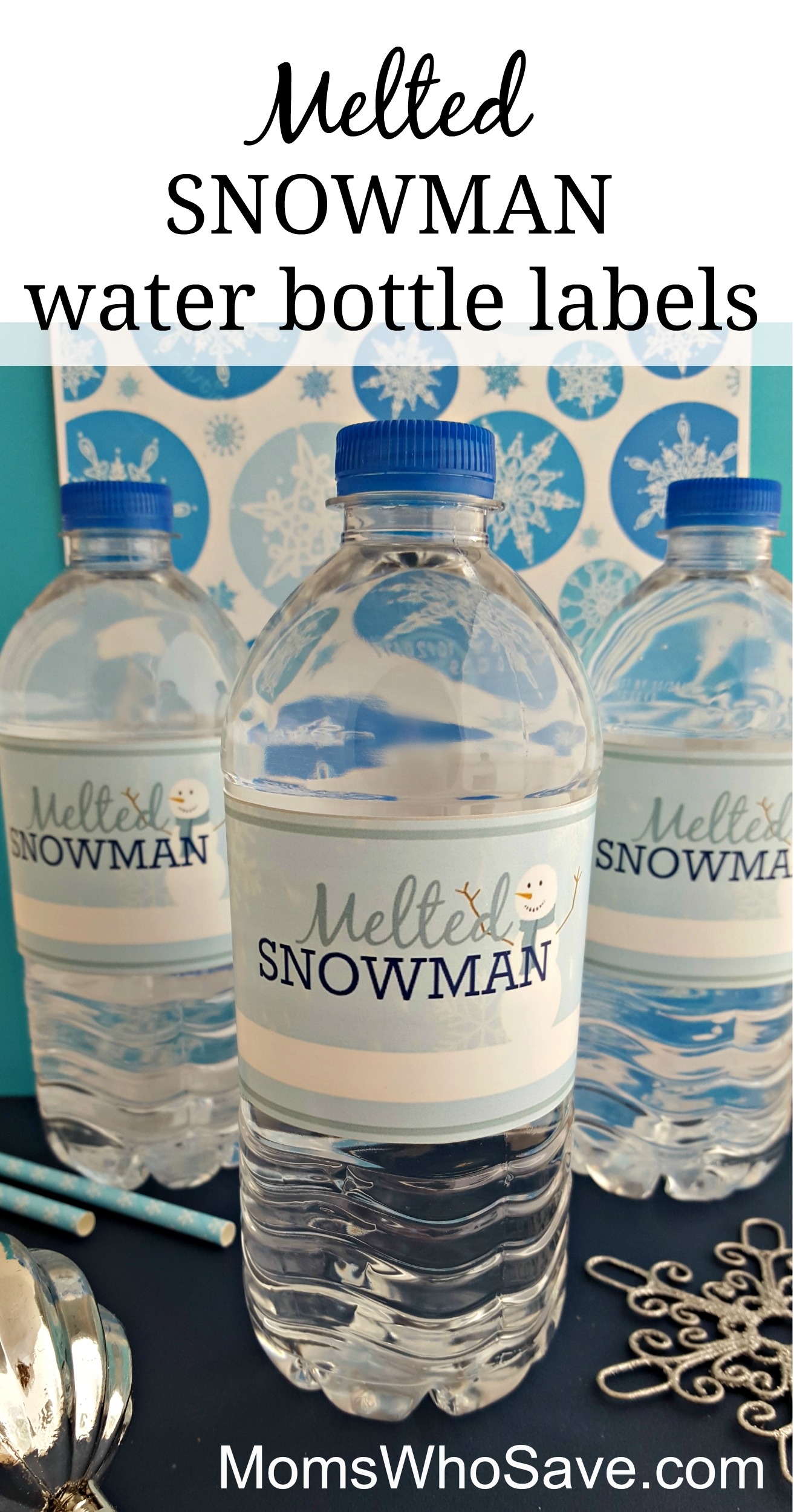 Free Printable Melted Snowman Water Bottle Labels Easy DIY 