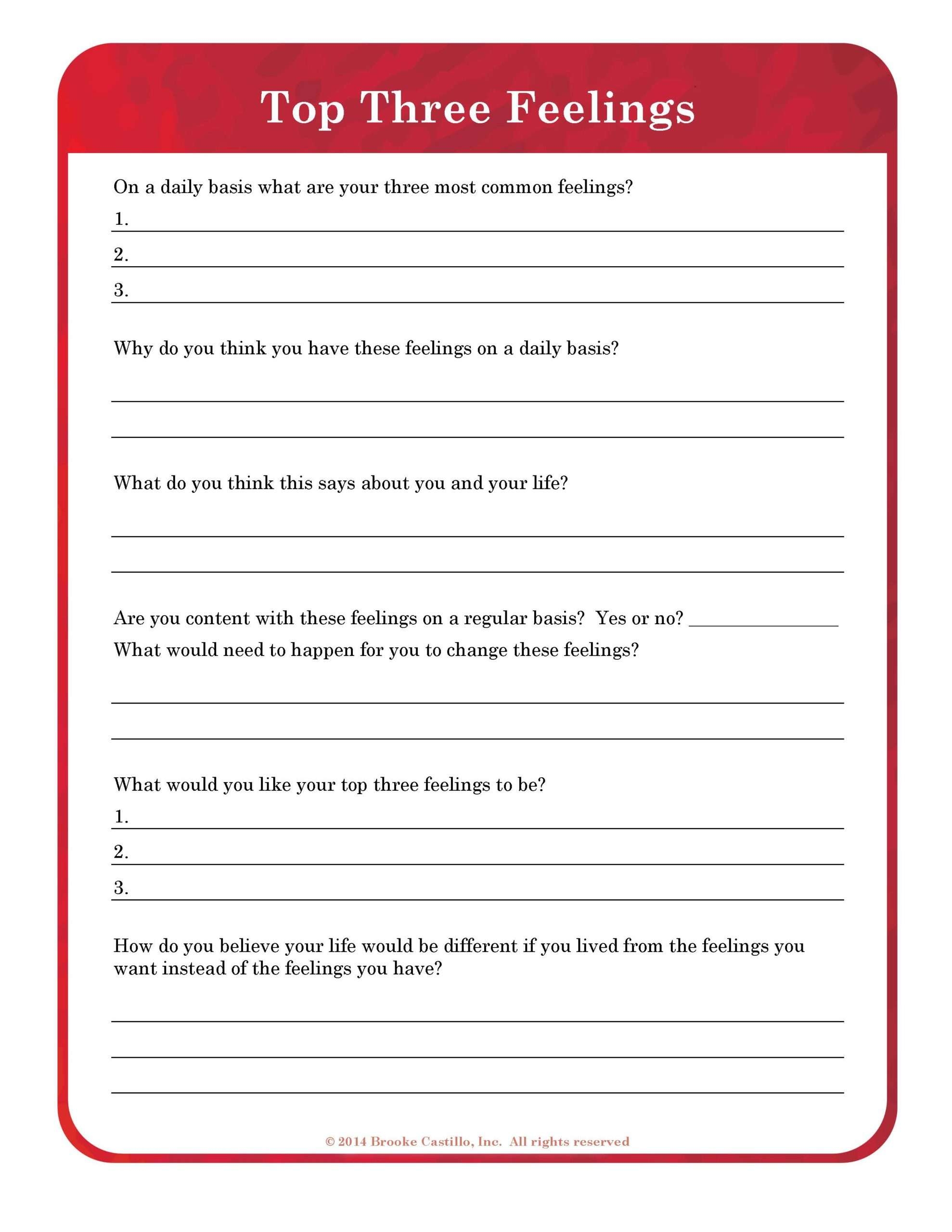 Free Printable Mental Health Worksheets PDF WolffMann Wellness Worksheets Library
