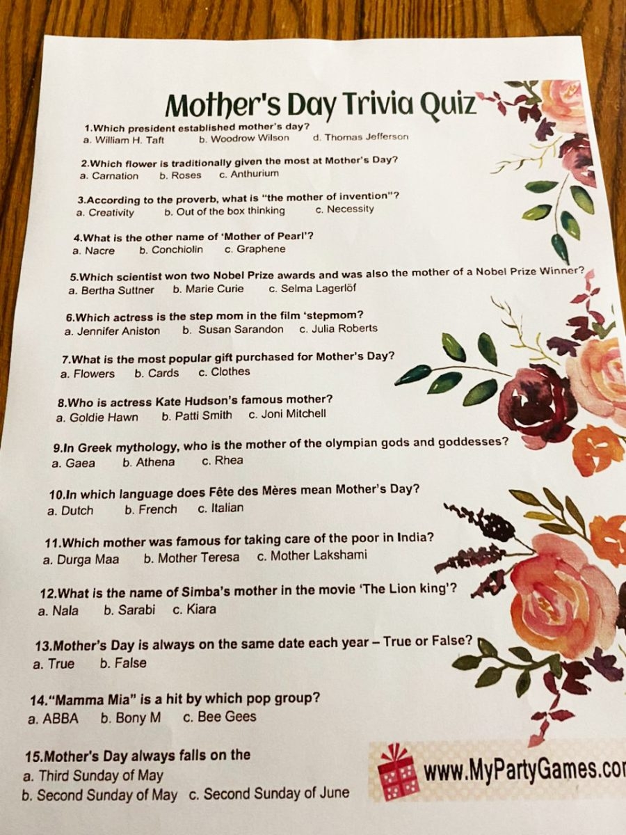 mother s day quiz printable
