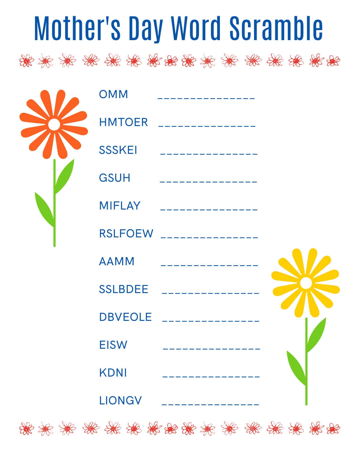 Free Printable Mother s Day Word Scramble Mama Likes This