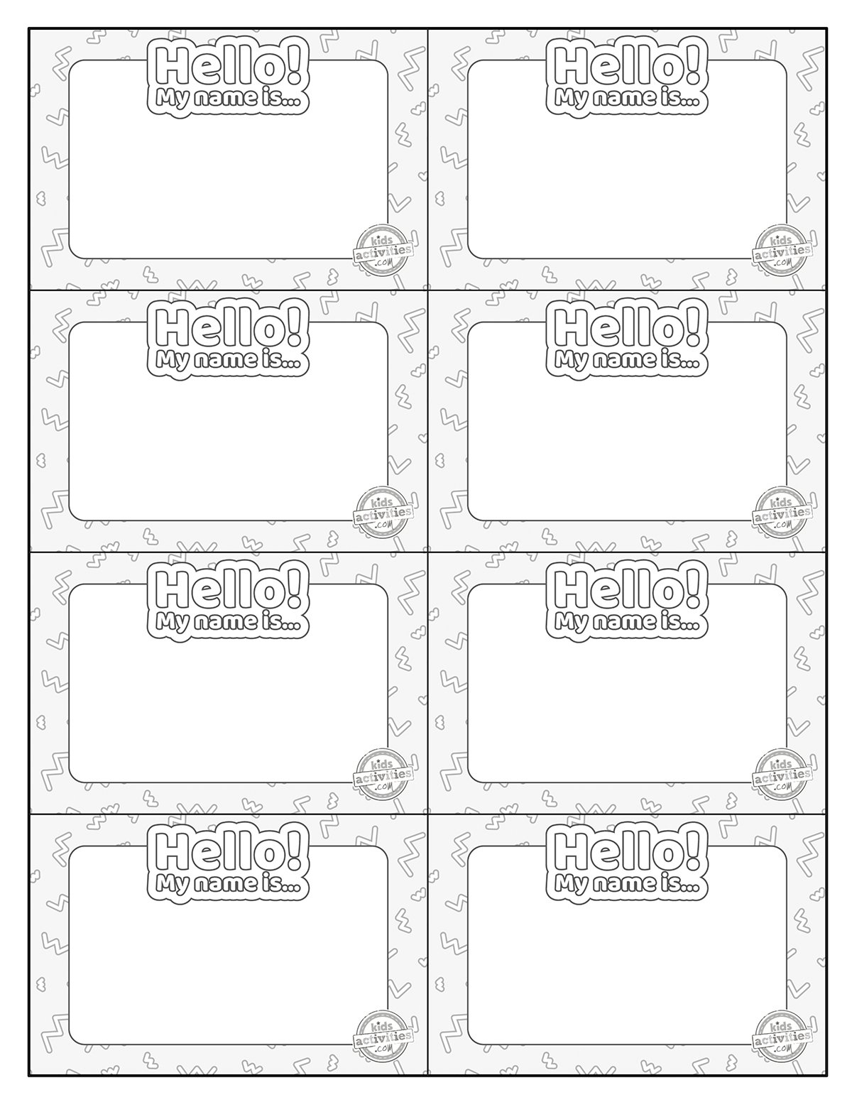 free printable name tags