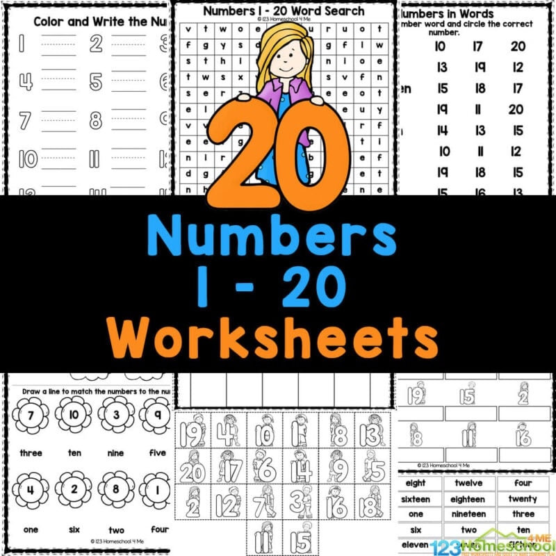 free printable numbers 1 20