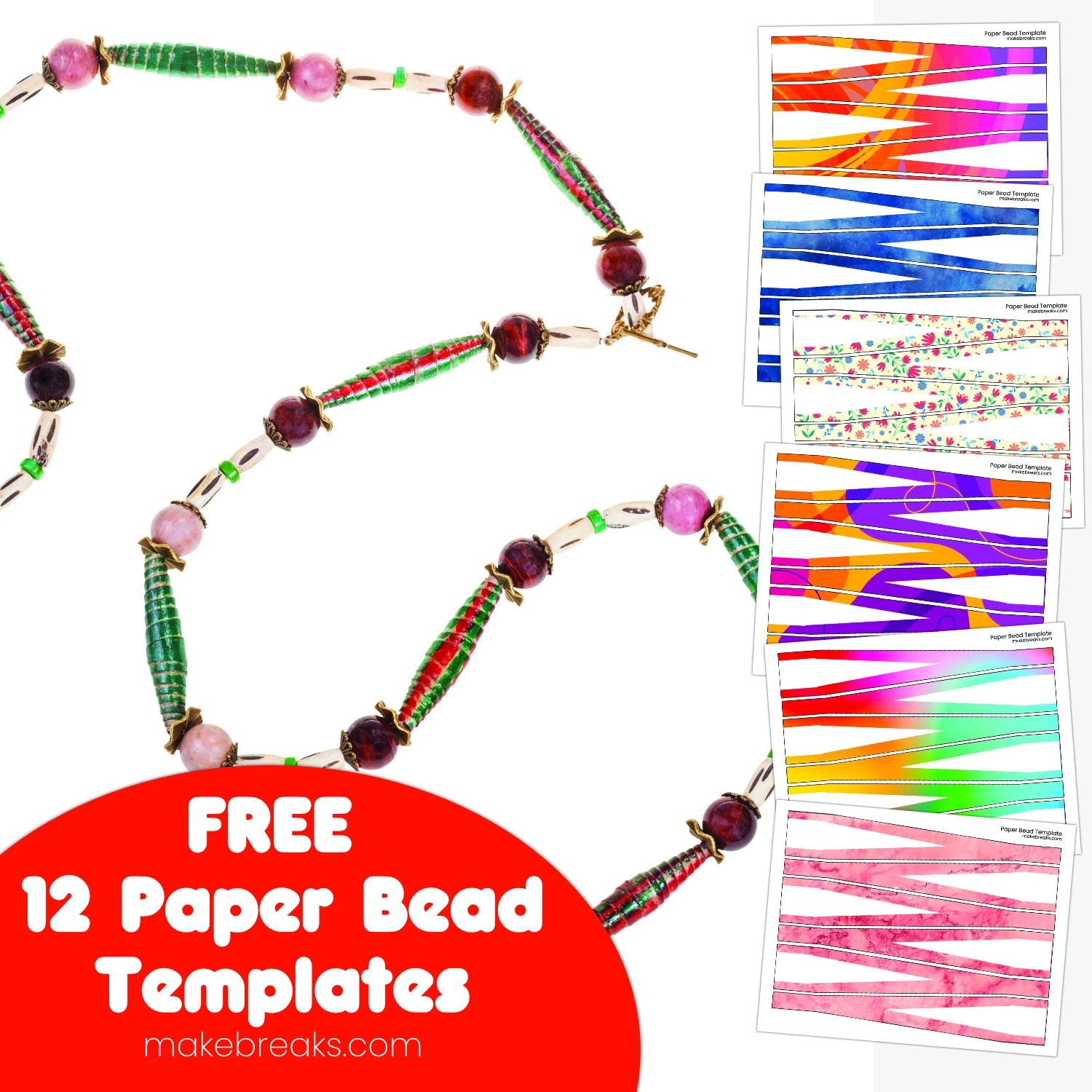 Free Printable Paper Bead Templates Make Breaks