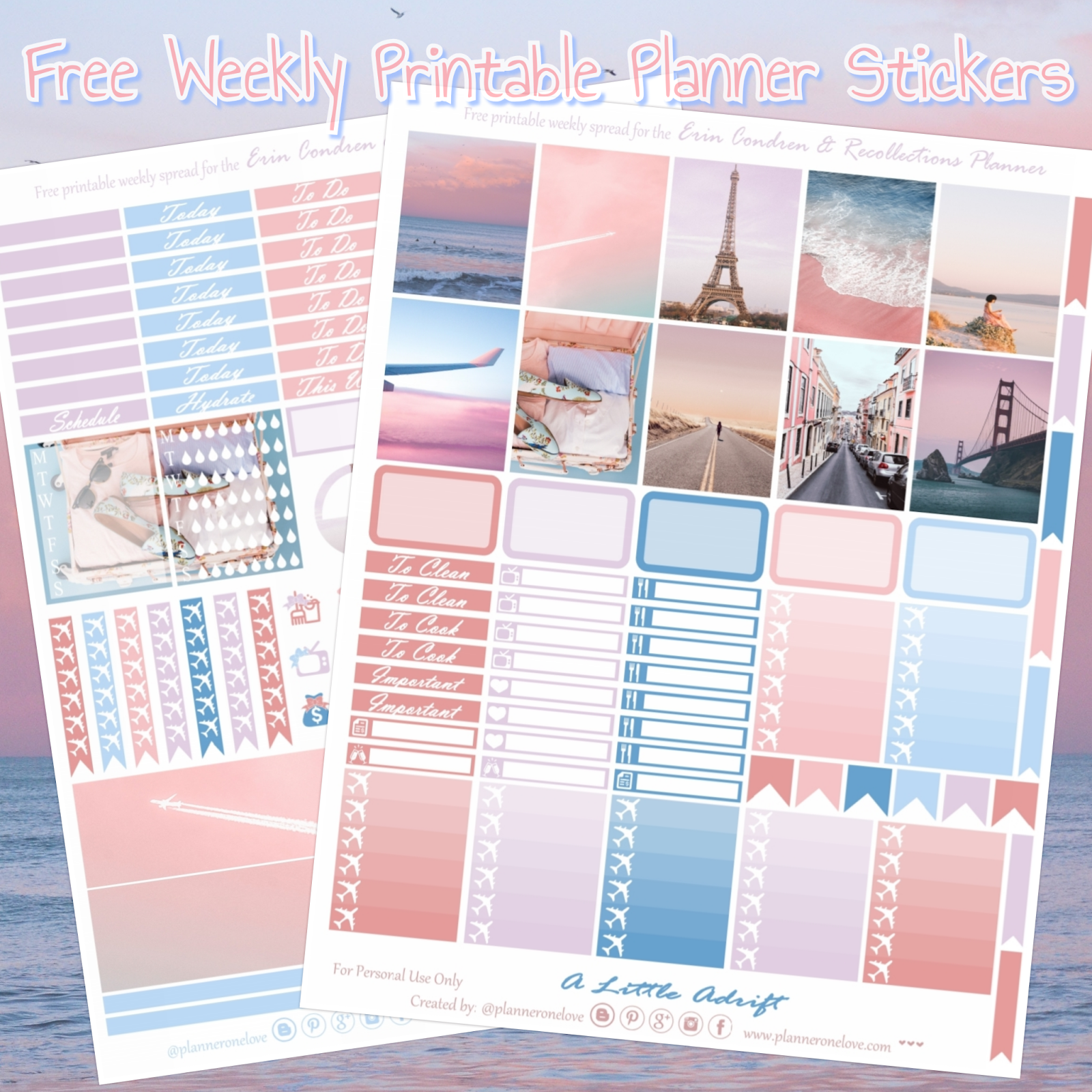 Free Printable Planner Stickers For The Erin Condren U0026 Recollections Planner A Little Adrift Planner Onelove
