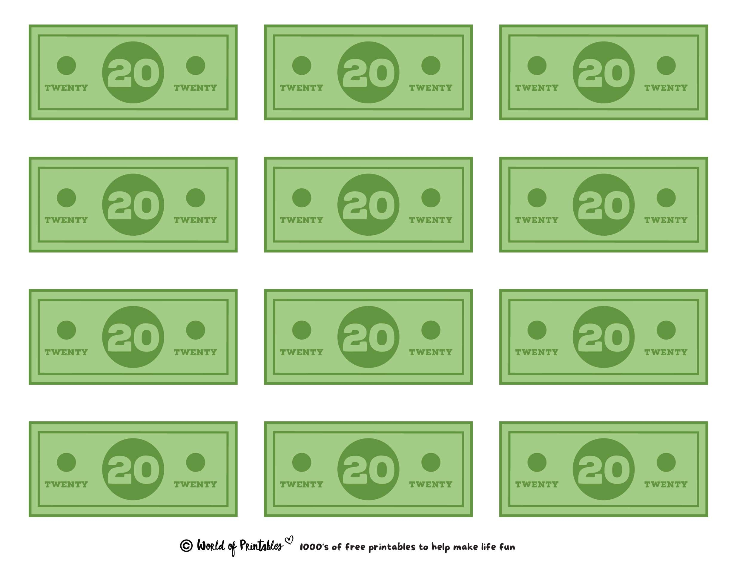 Free Printable Play Money Template Freebie Finding Mom Worksheets Library