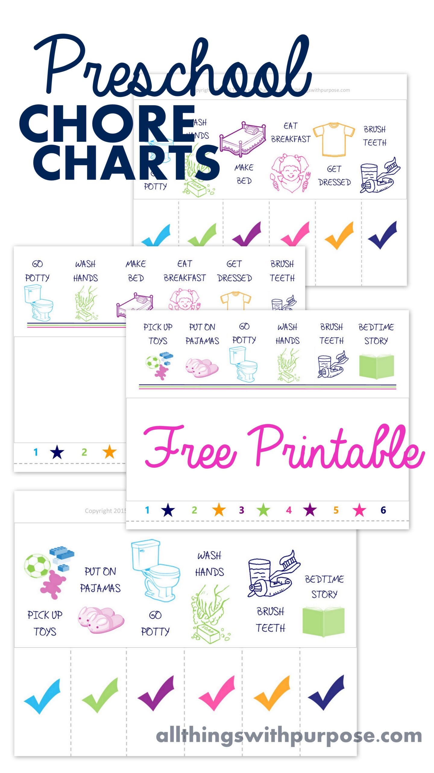 free printable chore charts for toddlers