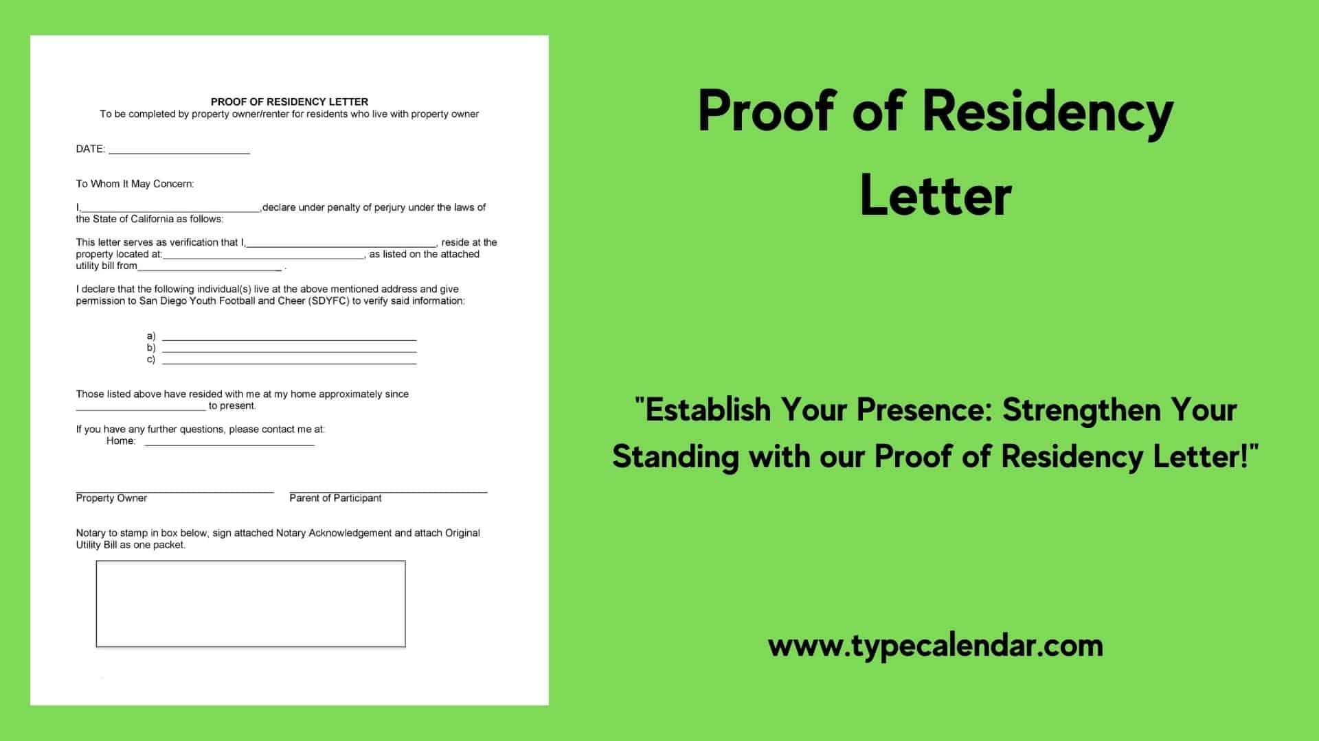 Free Printable Proof Of Residency Letter Templates PDF Word  Free Printable Proof Of Residency Letter Templates PDF Word