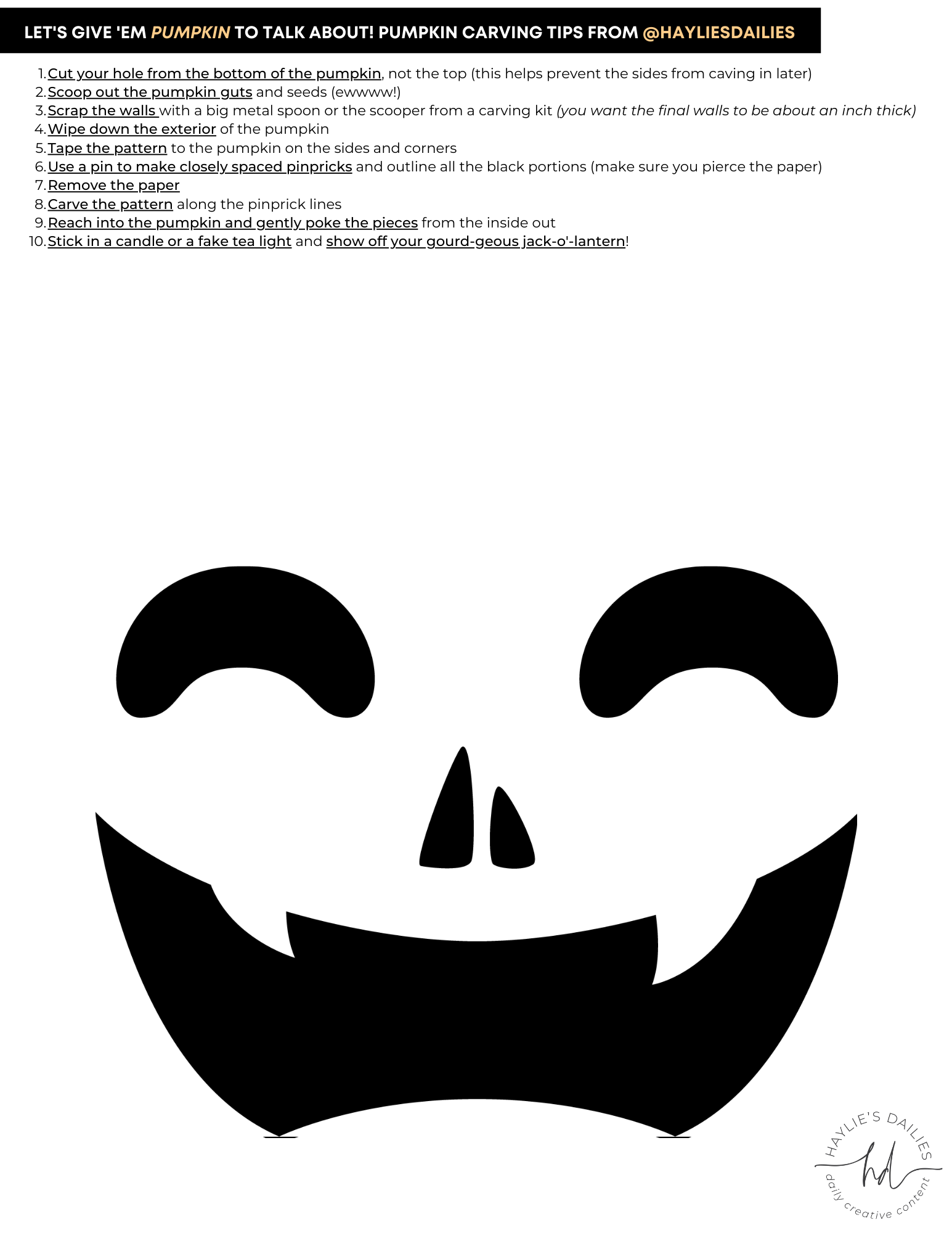 Free Printable Pumpkin Carving Patterns For The Most Boo tiful 