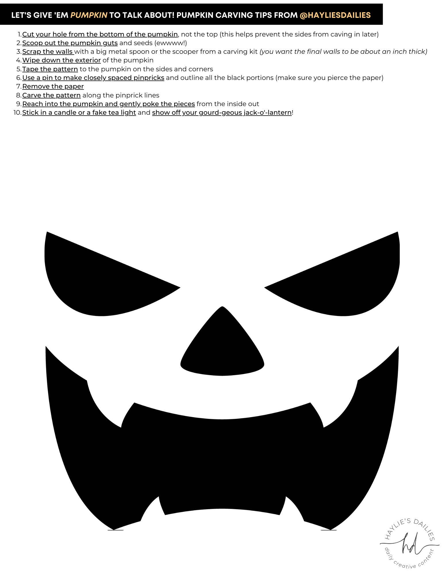 jack o lantern patterns printable