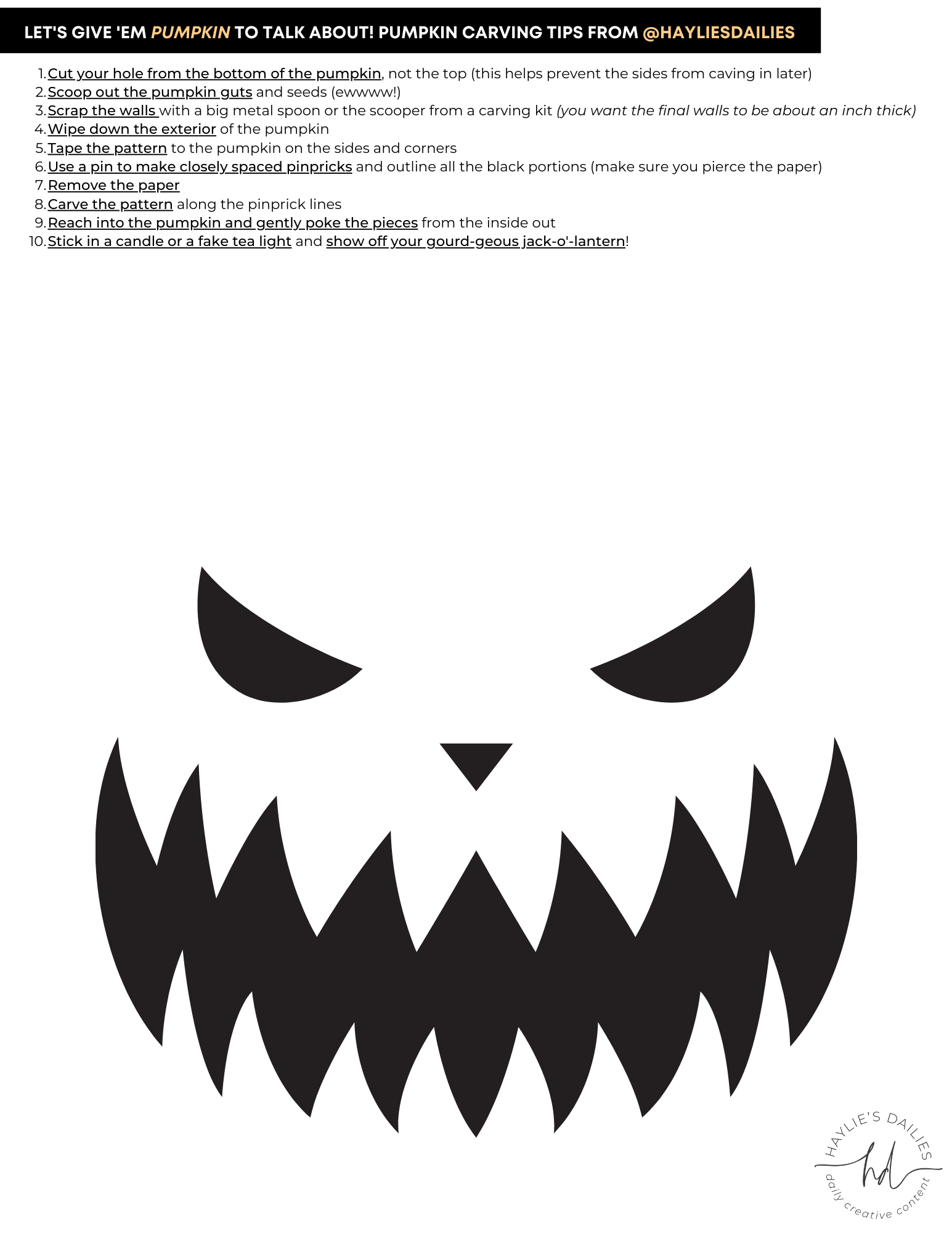 easy pumpkin carving templates free printable