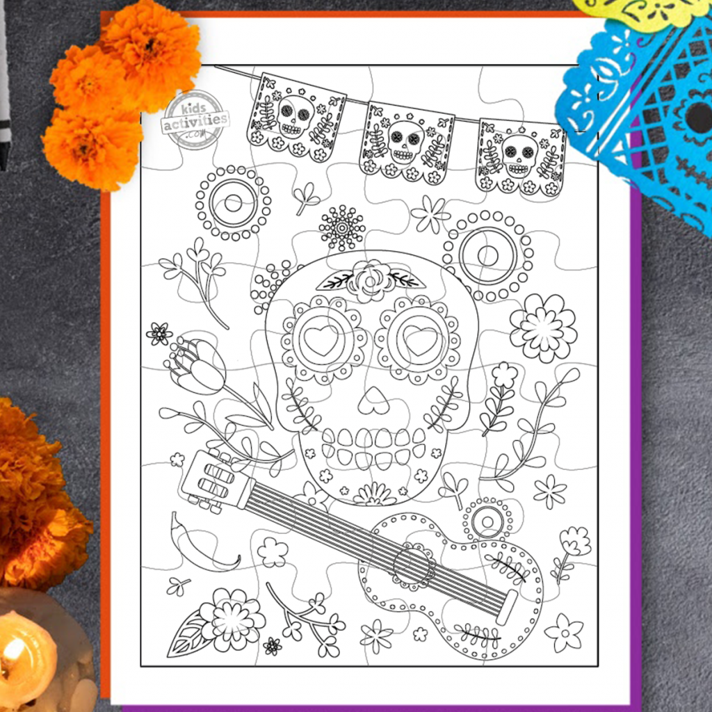 Free Printable Puzzle For Kids To Celebrate Day Of The Dead Kids 