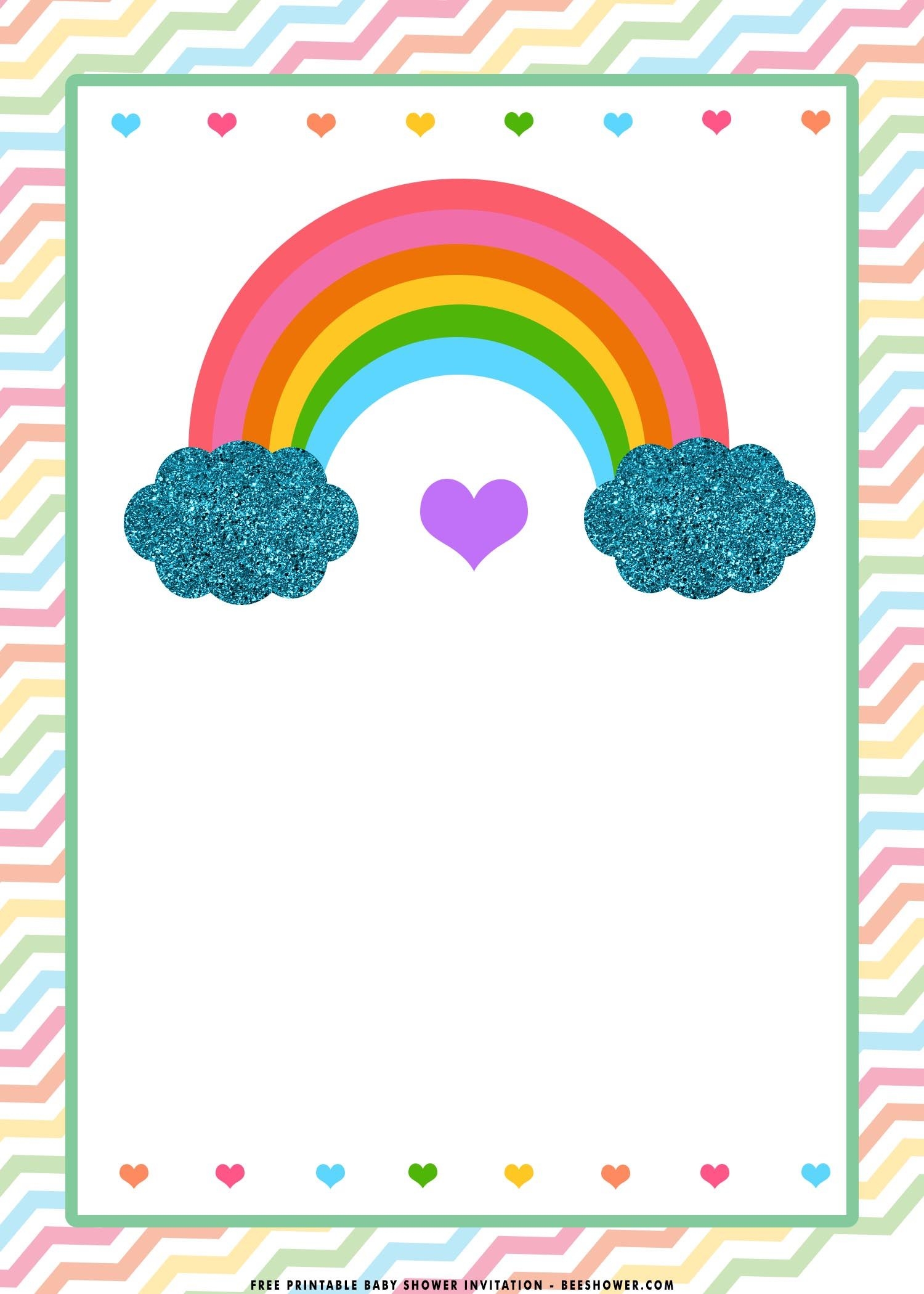 FREE Printable Rainbow Birthday Invitation Templates Beeshower Worksheets Library
