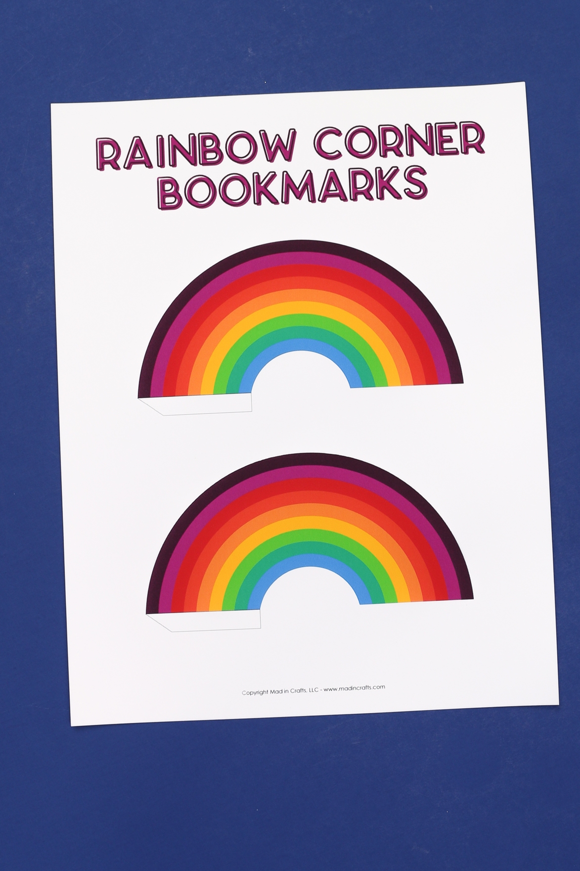 FREE PRINTABLE RAINBOW CORNER BOOKMARKS Printables Mad In Crafts