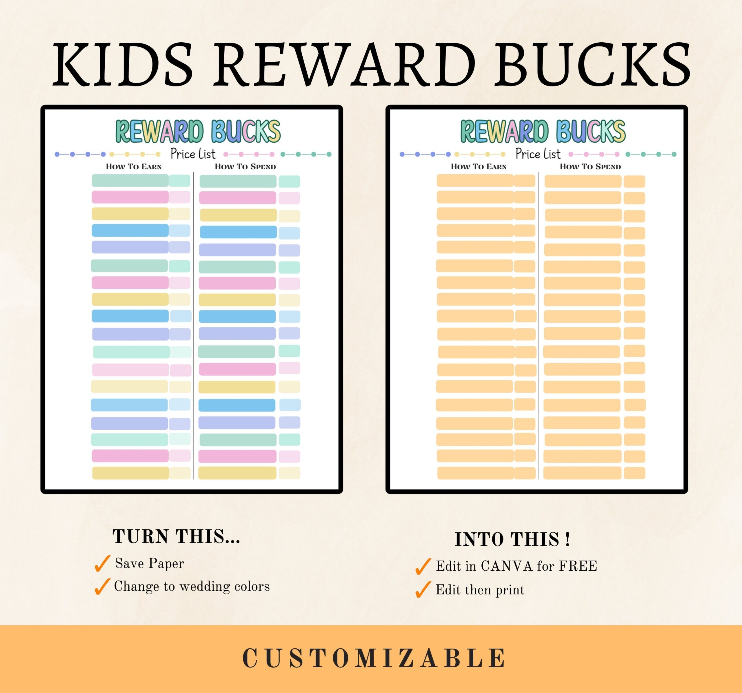 Free Printable Rewards Bucks Editable Kids Reward Bucks Printable Reward System For Kids Chore Bucks Play Money Behavior Chart For Kids At Home