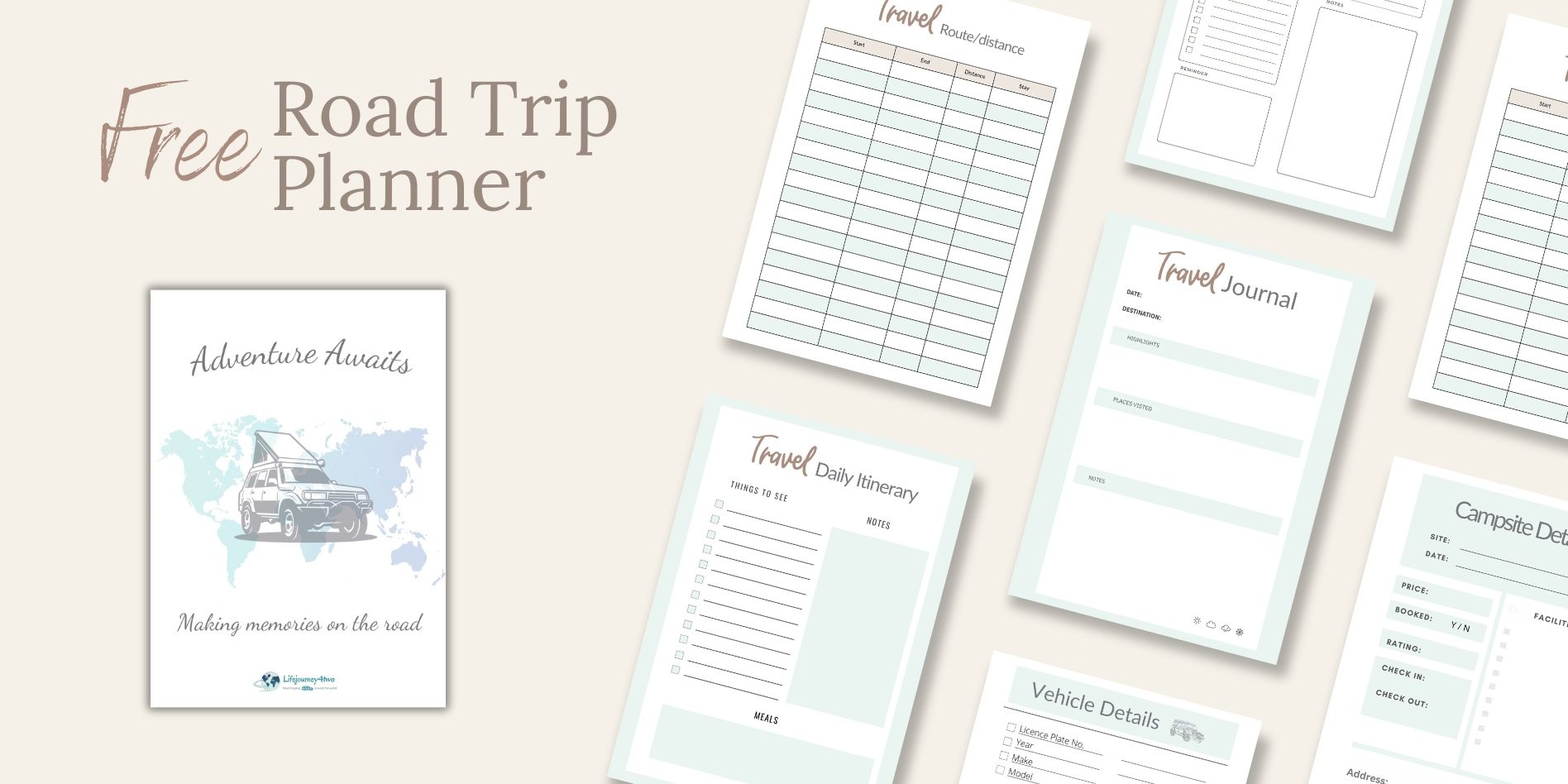 printable road trip planner