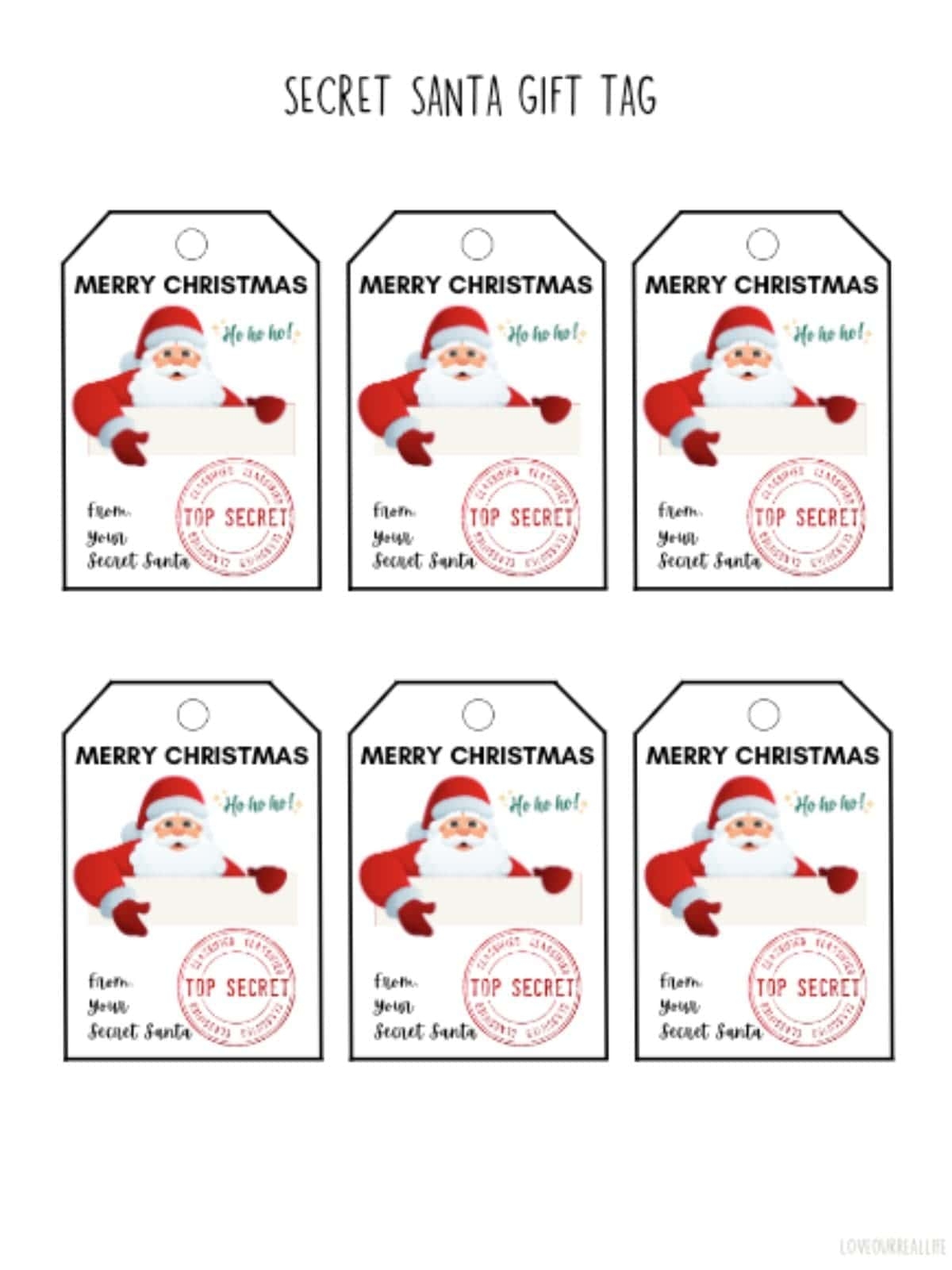 free secret santa printables free secret santa printables
