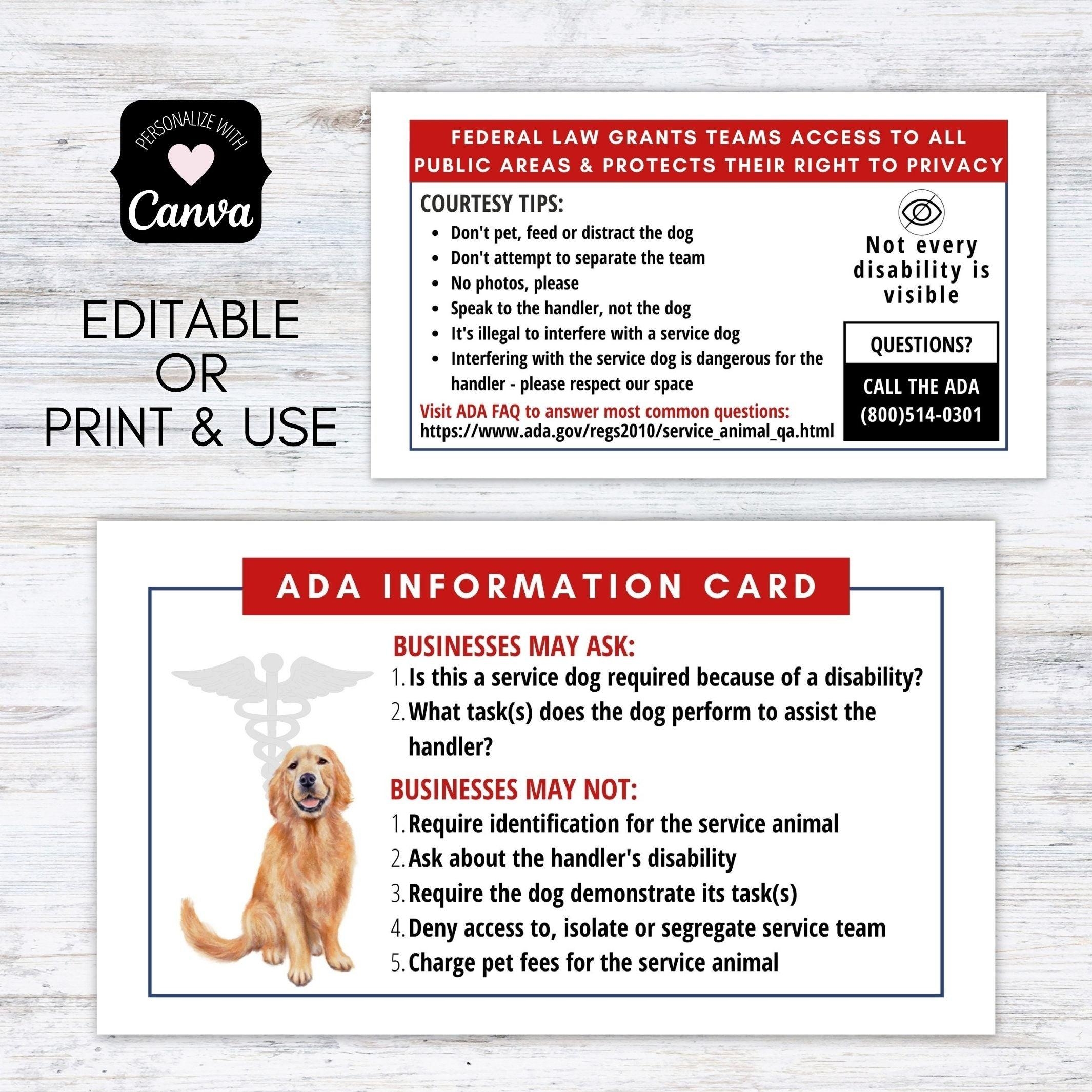 Free Printable Service Dog Id Cards Download Free Printable 
