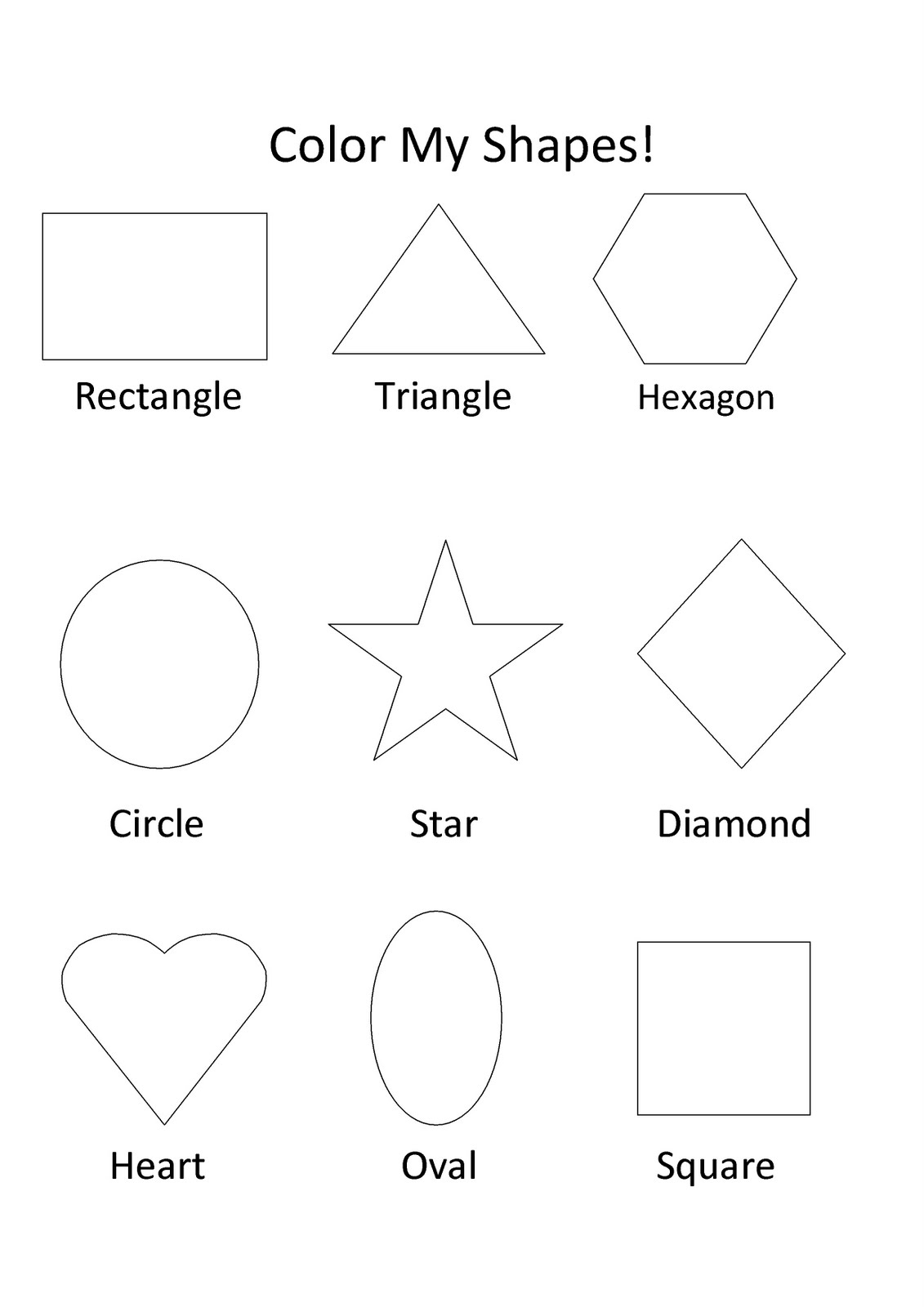 shapes coloring pages printable
