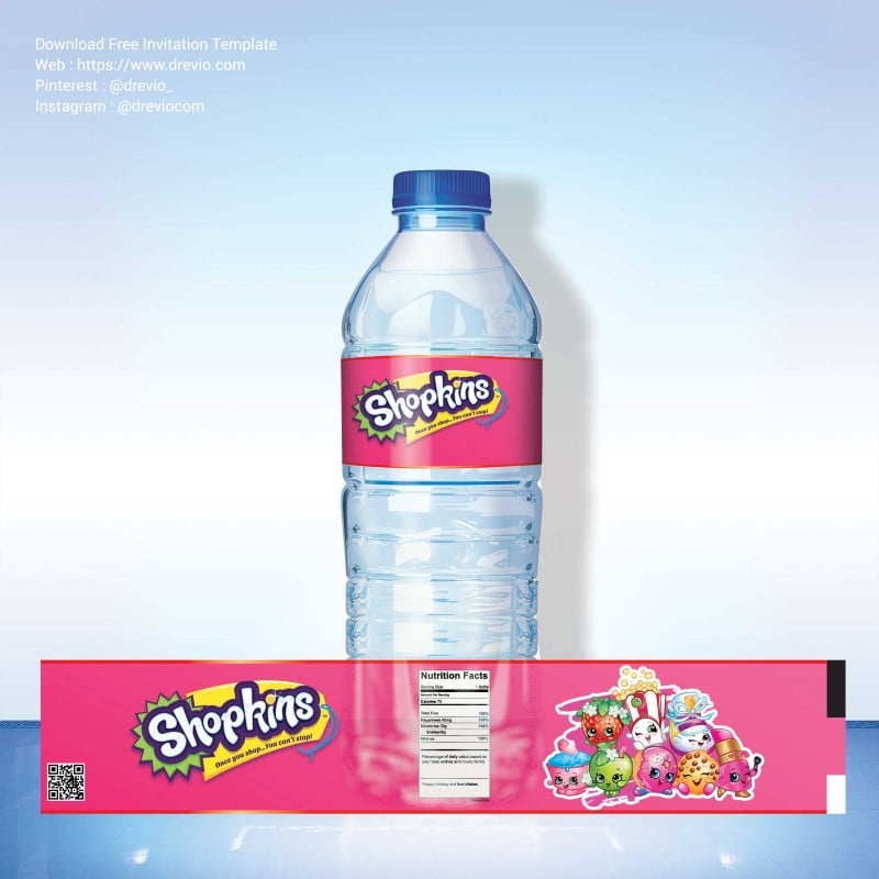 FREE Printable Shopkins Water Bottle Labels