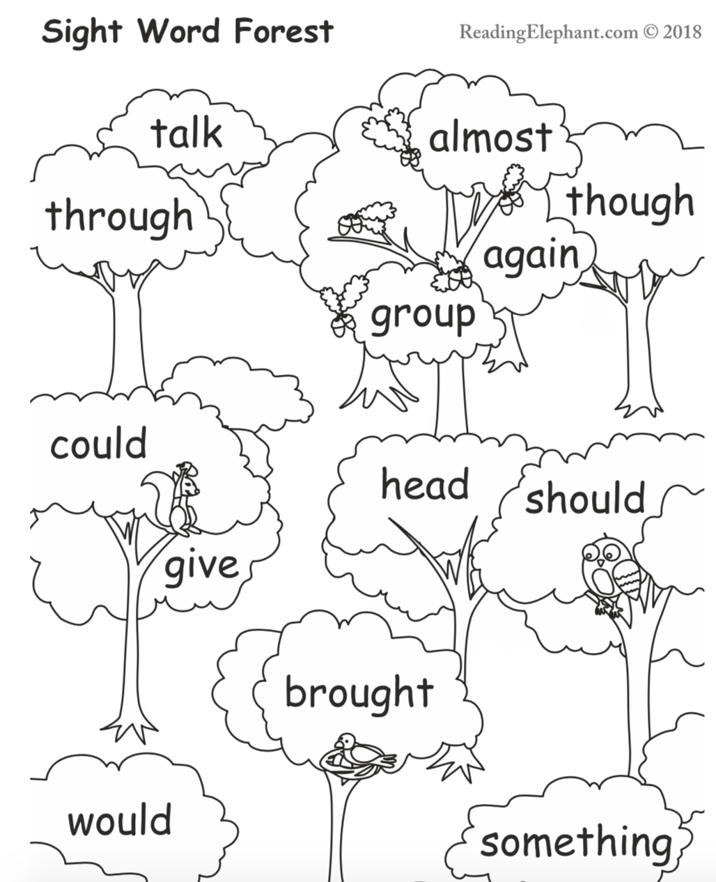 free printable sight word coloring pages