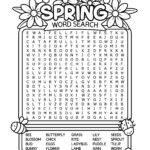 Free Printable Spring Word Search For Kids Cute Coloring Pages