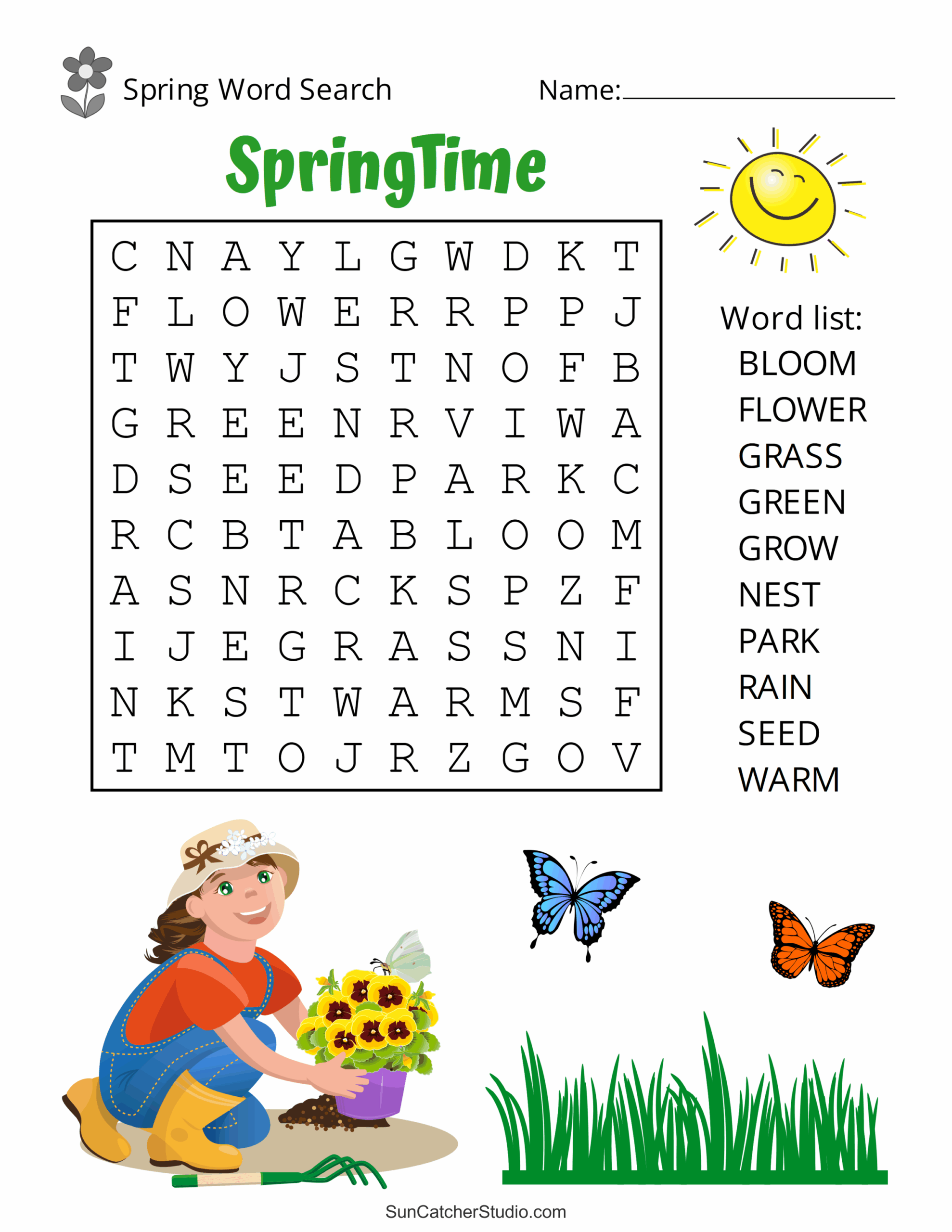 Free Printable Spring Word Search Puzzles Free Printables  Free Printable Spring Word Search Puzzles Free Printables