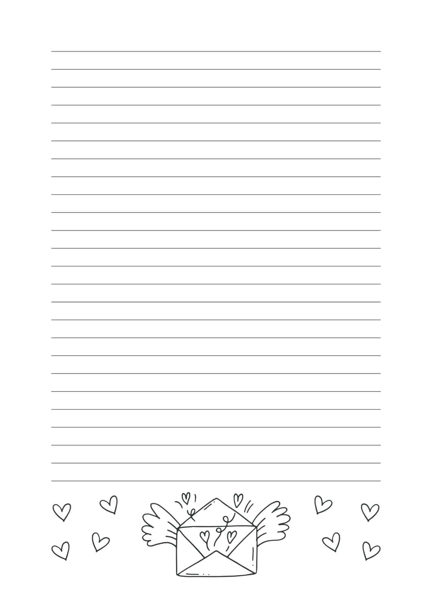 Free Printable Stationery And Lined Letter Writing Paper DIY Worksheets Library