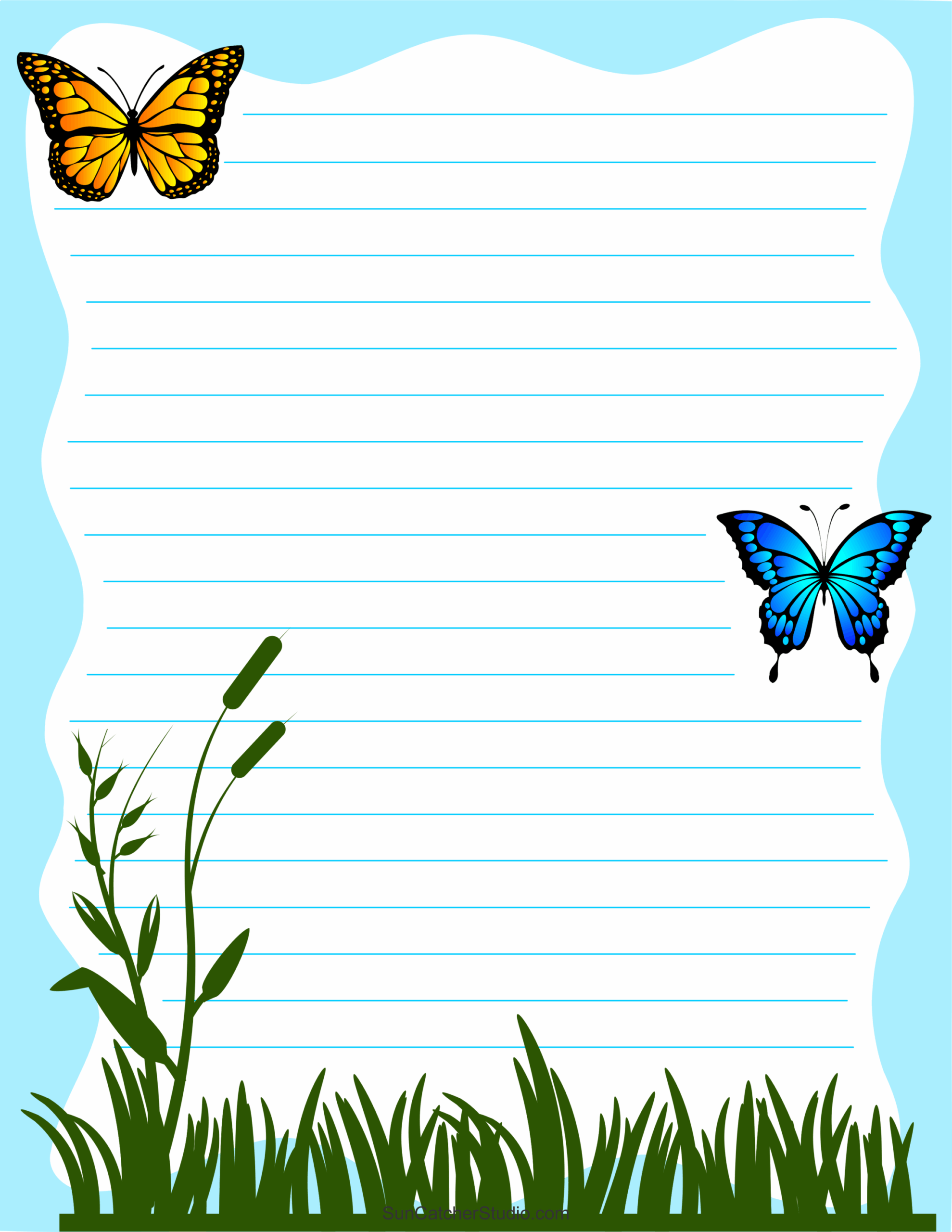free printable stationary with lines and borders free printable stationary with lines and borders