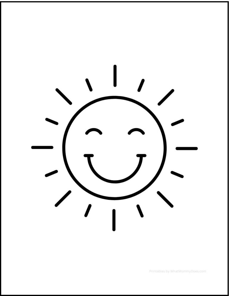 Free Printable Sunshine Coloring Page Cute Smiling Sun What Mommy Does