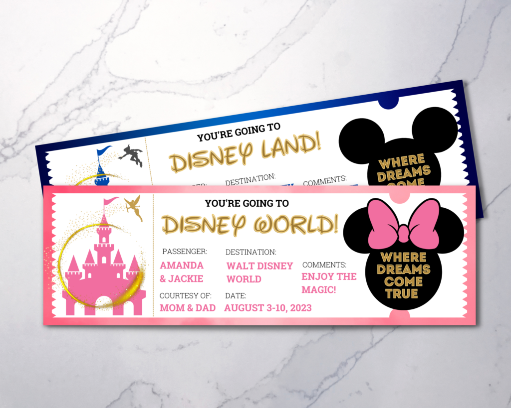 Free Printable Surprise Disney Tickets For Your Family Trip Just 