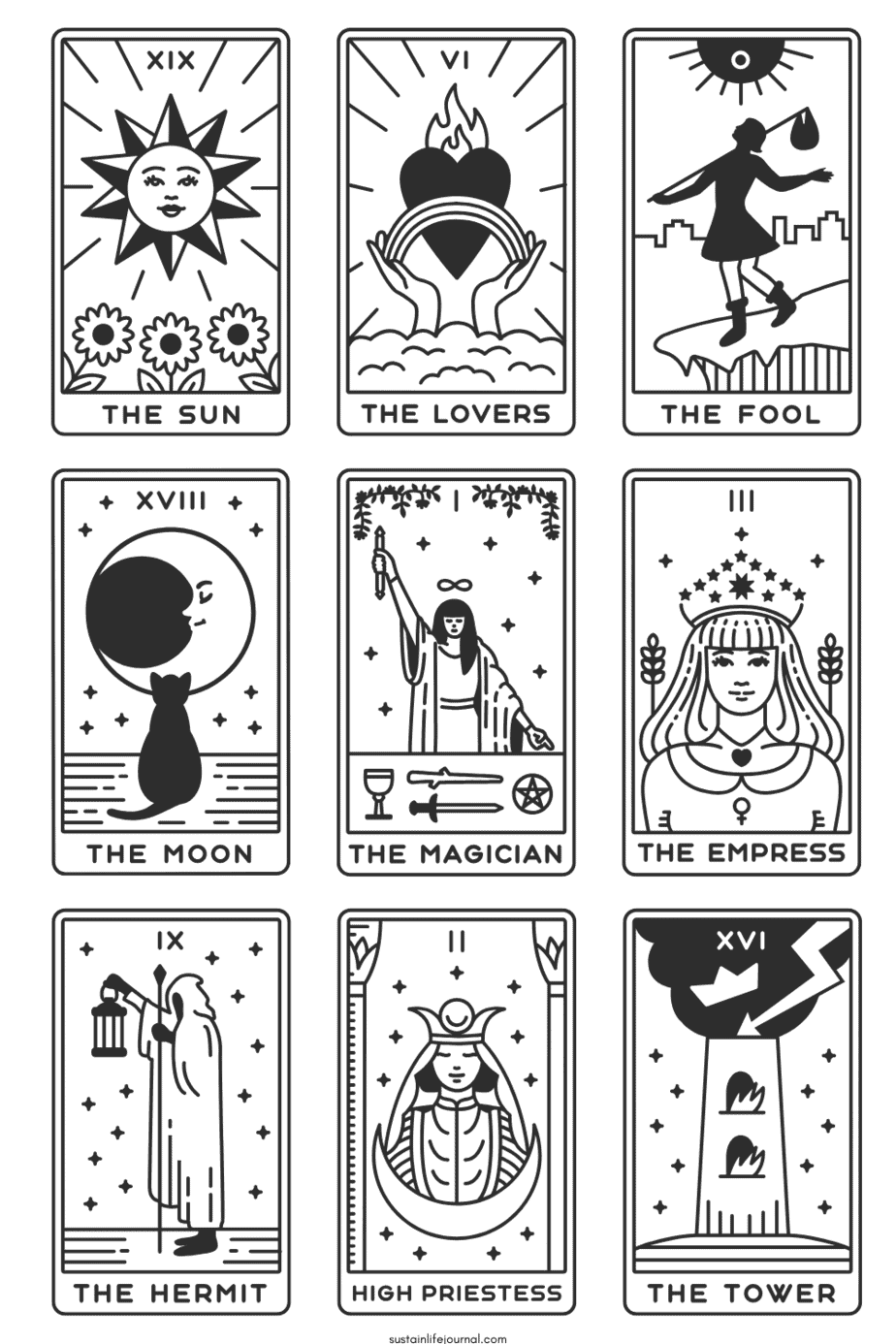 Free Printable Tarot Cards Sustain Life Journal