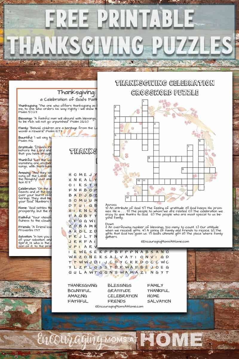 thanksgiving crossword puzzles printable
