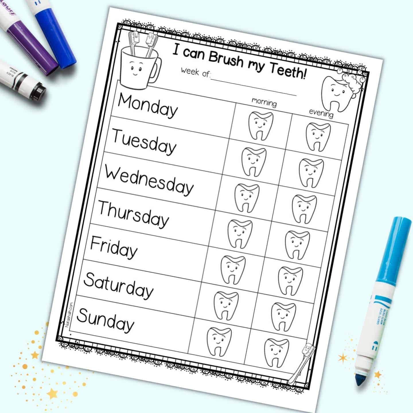 Free Printable Tooth Brushing Chart The Artisan Life