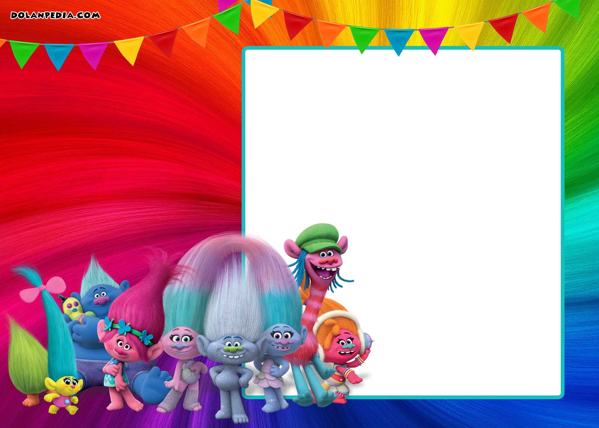 FREE Printable Trolls Invitation Template