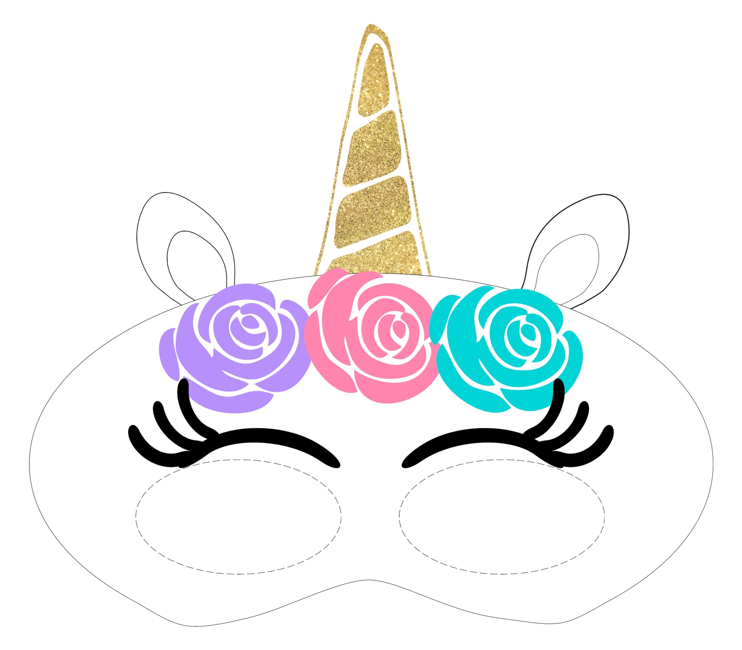 Free Printable Unicorn Masks Paper Trail Design Worksheets Library