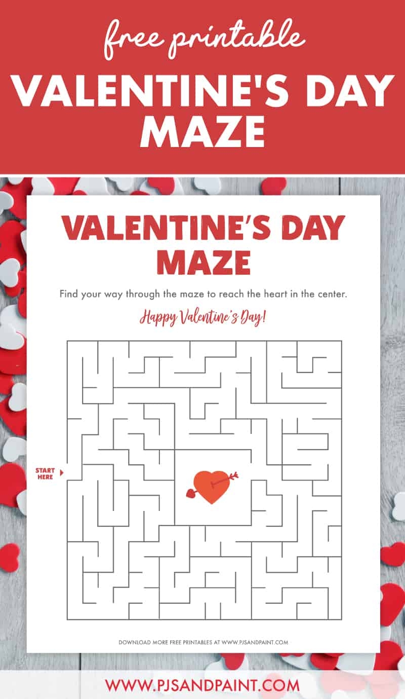 Free Printable Valentine s Day Maze Pjs And Paint