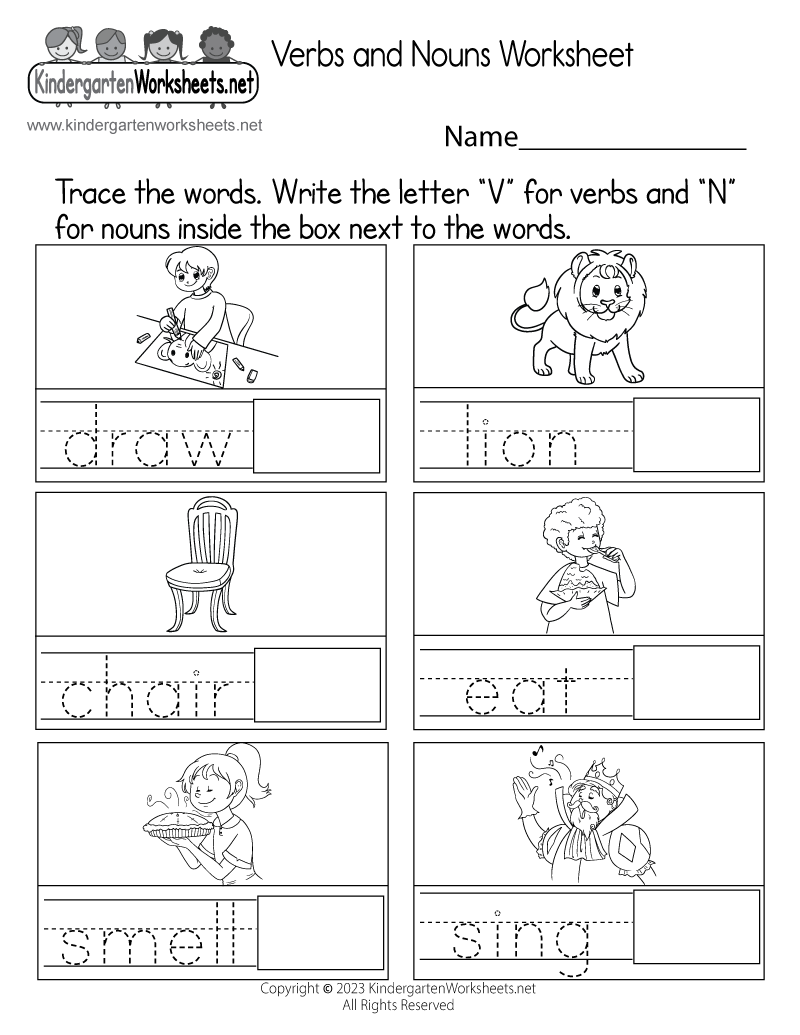 printable noun or verb