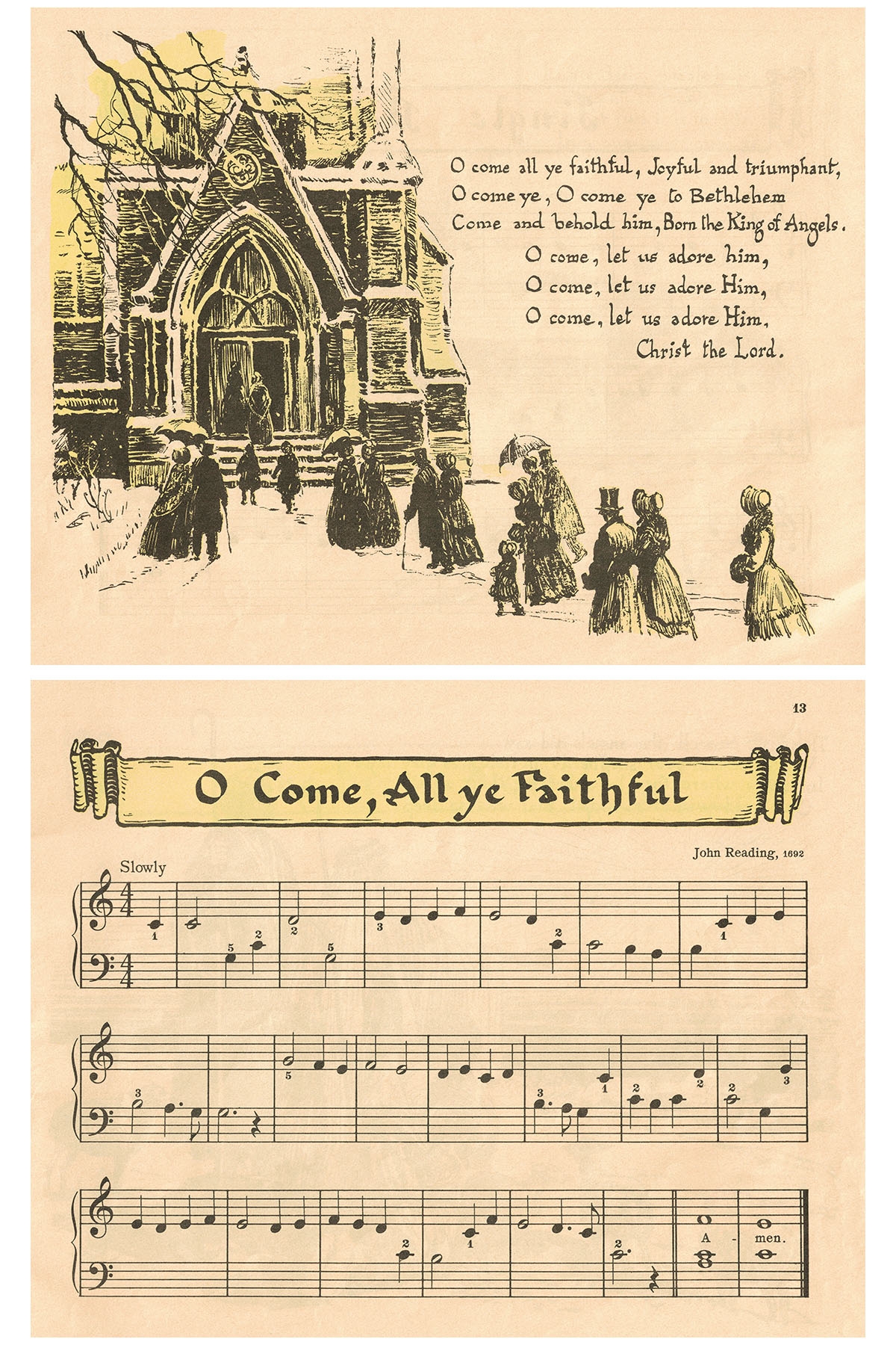 Free Printable Vintage Beginner Piano Christmas Carols Rose Clearfield