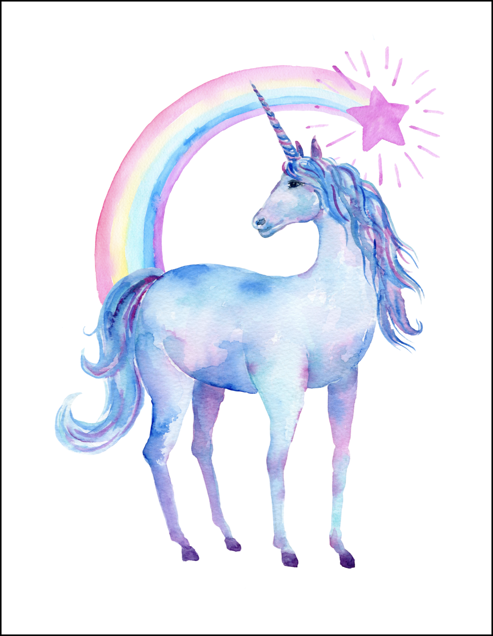 Free Printable Watercolor Unicorn Pictures Oh My Creative Free Printable Watercolor Unicorn Pictures Oh My Creative