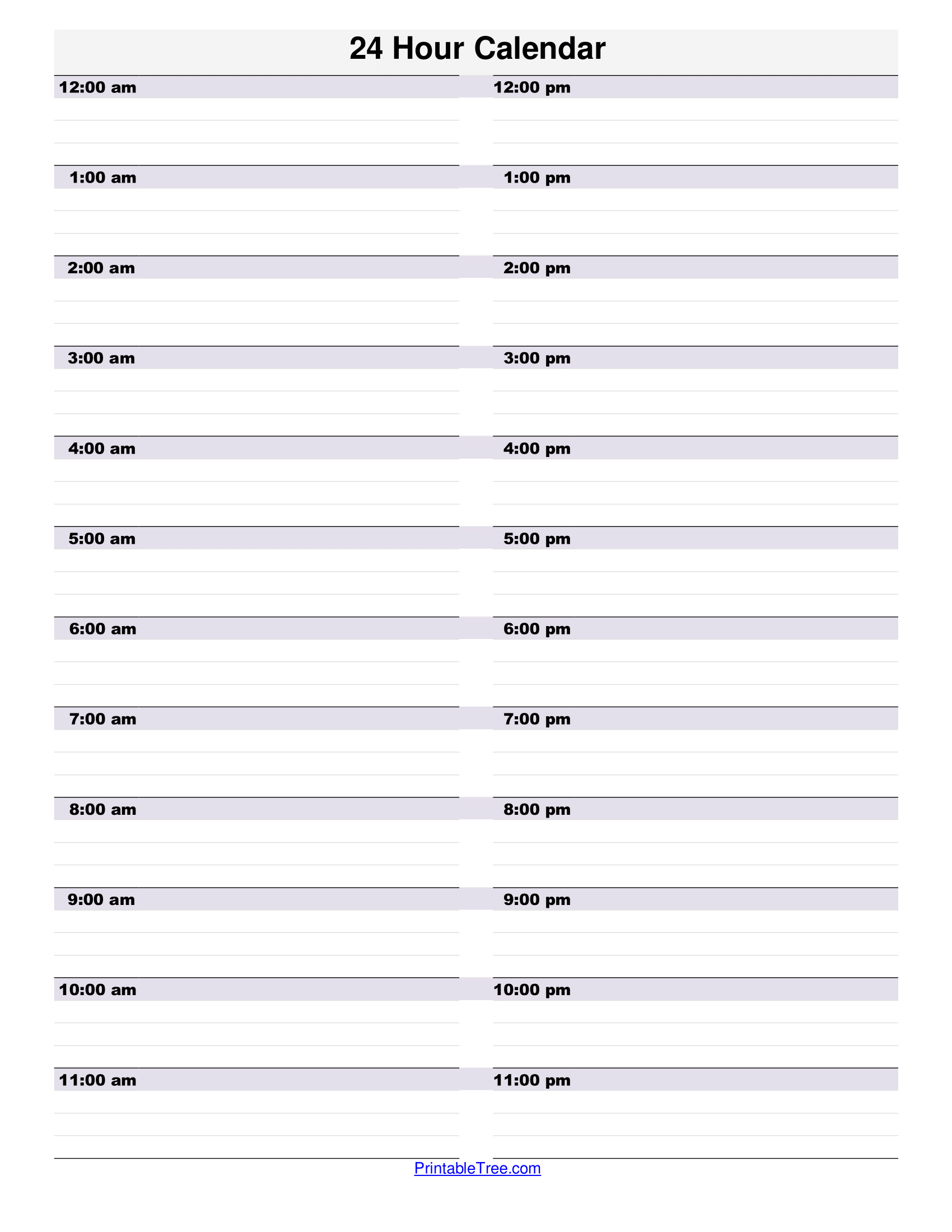 free printable 24 hour schedule