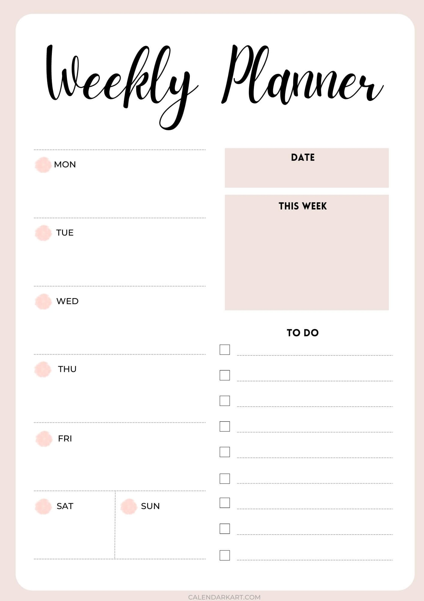 printable weekly planner pages